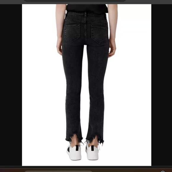 NWT MAJE PACHAFRAN HR STRAIGHT CUT JEANS WITH RAW HEM IN ANTHRACITE SZ 38FR 6US - Picture 2 of 6